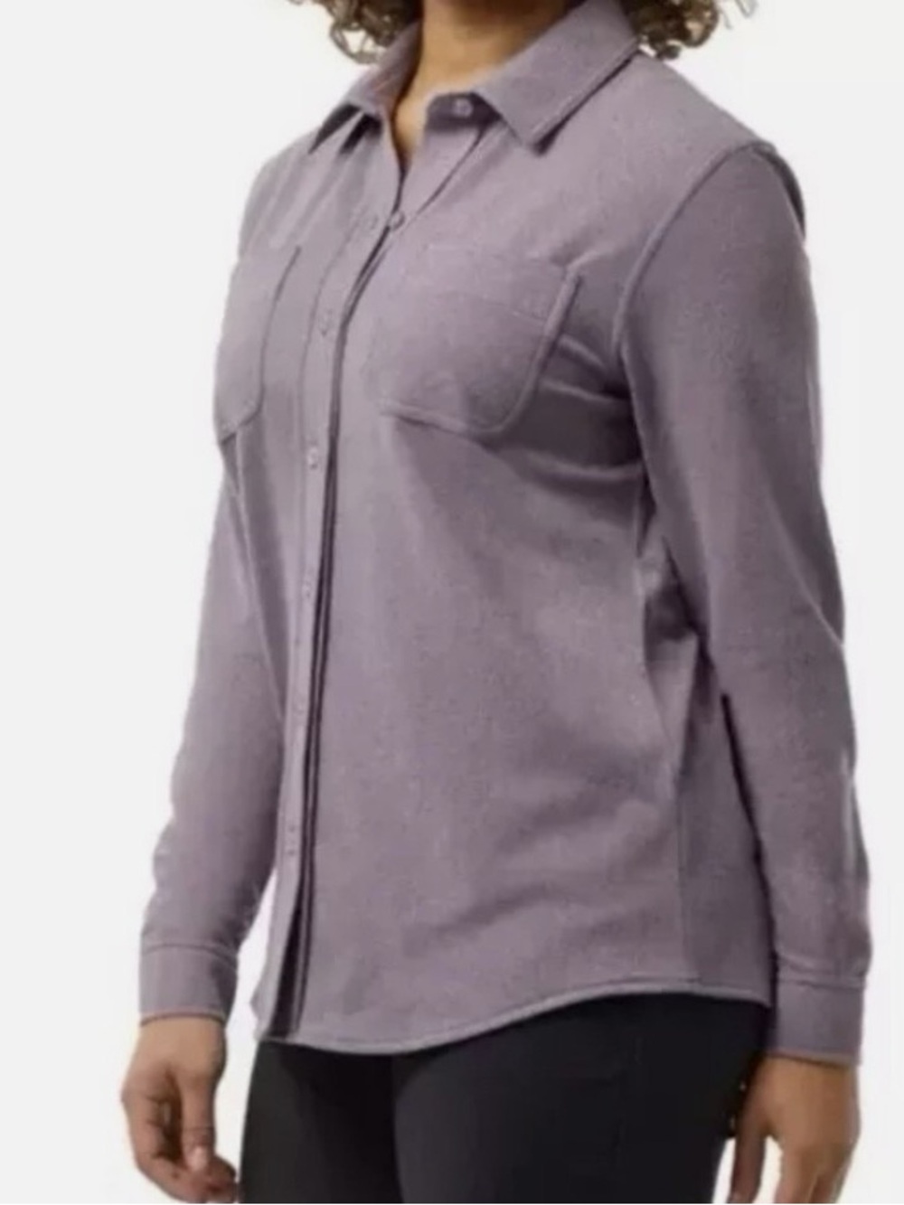 32 Degrees Fleece Lavender-Purple Cozy Knit Fleece Button-Up Shirt -Women’s - Picture 3 of 10